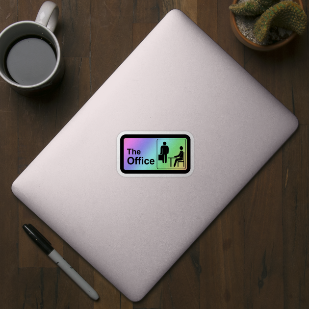 The Office Logo in Rainbow with blackbackground by sunnytvart